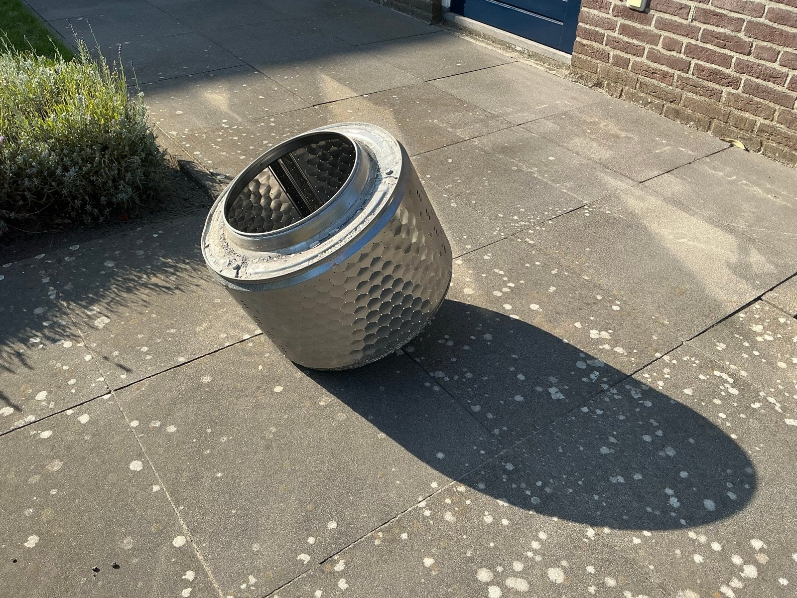 Wasmachinetrommel vuurkorf/BBQ met deksel, Tuin en Terras, Vuurkorven, Ophalen, Gebruikt, Vuurkorf