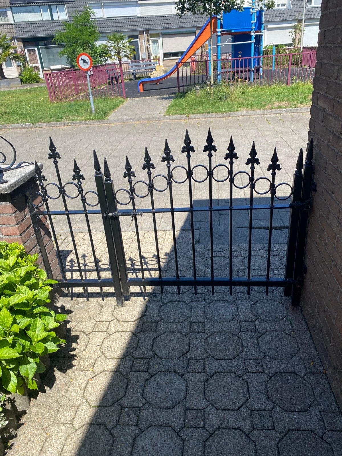 Hekwerk en sierwerk, Tuin en Terras, Tuinhekken en Hekwerk, Met poort, Gebruikt, Ophalen of Verzenden, Sierhekwerk