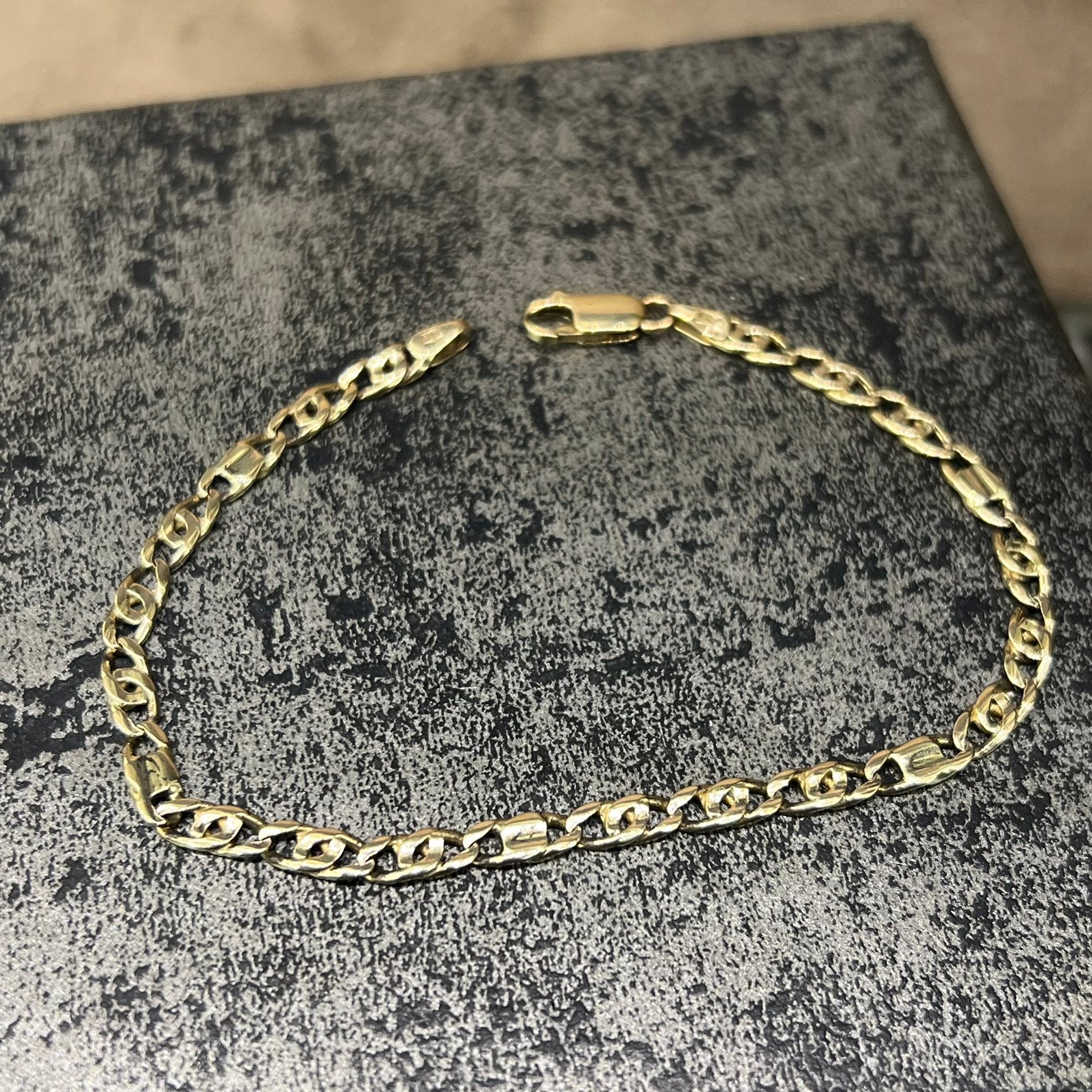 14k gouden armband valkenoog schakel massief, Sieraden, Tassen en Uiterlijk, Armbanden, Ophalen of Verzenden, Zo goed als nieuw