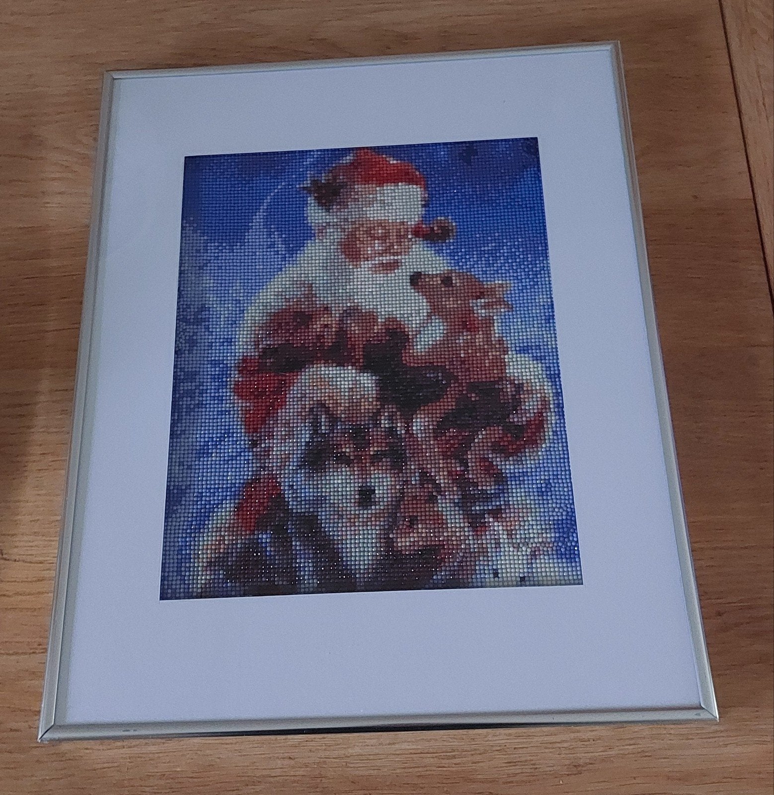 Gemaakte Diamond Painting: Kerstman met Dieren, Diversen, Kerst, Ophalen, Zo goed als nieuw