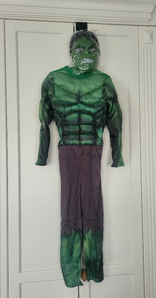 Nieuw! Hulk pak, verkleedpak, 3D, groen, paars, maat 122/128, Kinderen en Baby's, Kinderkleding | Maat 122, Overige typen, Nieuw