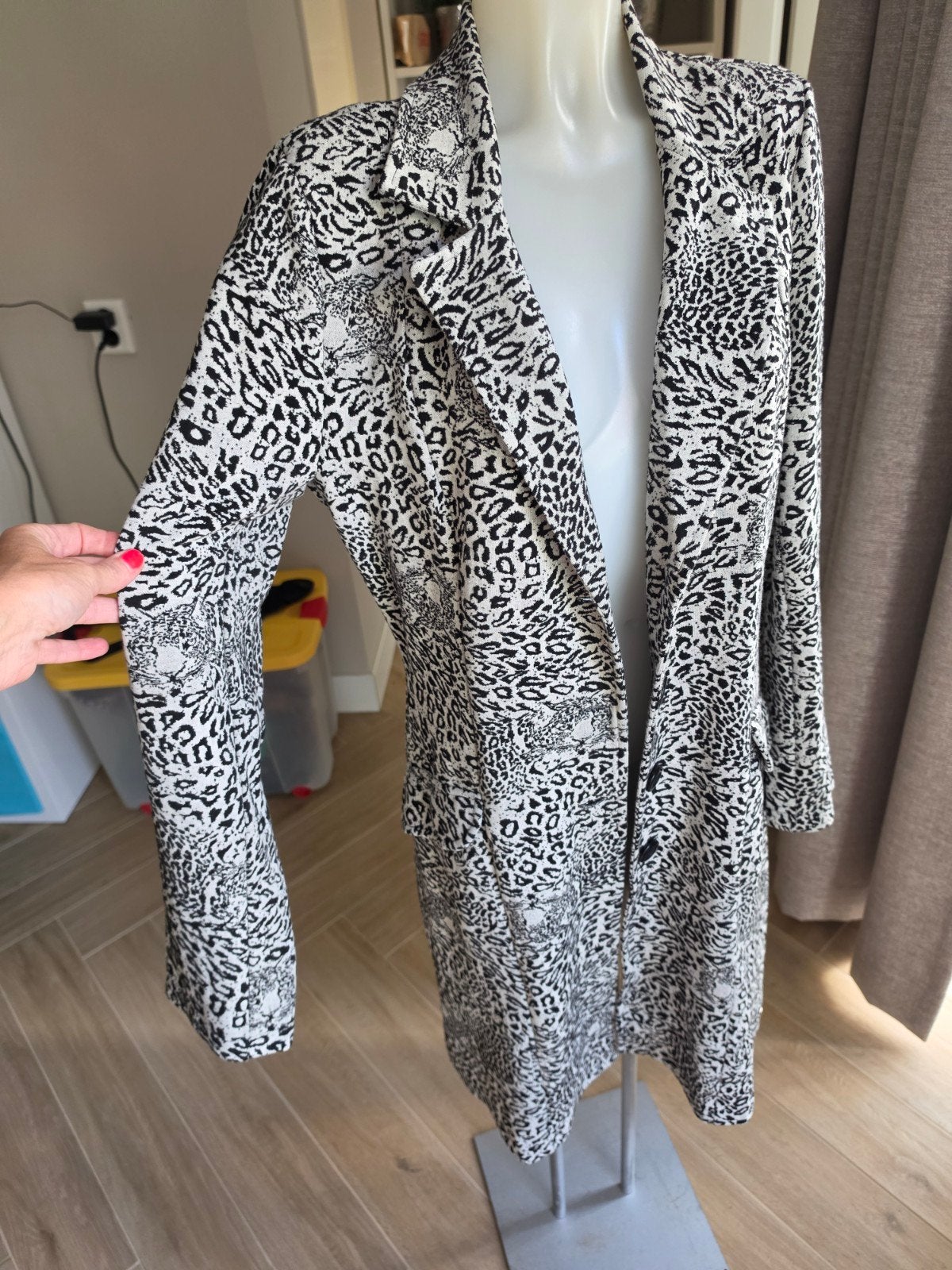 Mooie lange blazer panter print maat L Angelle Milan, Kleding | Dames, Jasjes, Kostuums en Pakken, Maat 42/44 (L), Ophalen of Verzenden