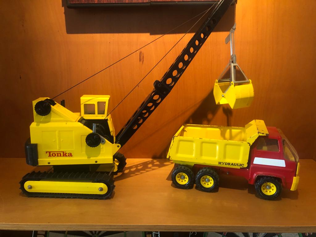 Tonka Hijskraan en Vrachtauto - Metaal Speelgoed, Ophalen of Verzenden, Zo goed als nieuw