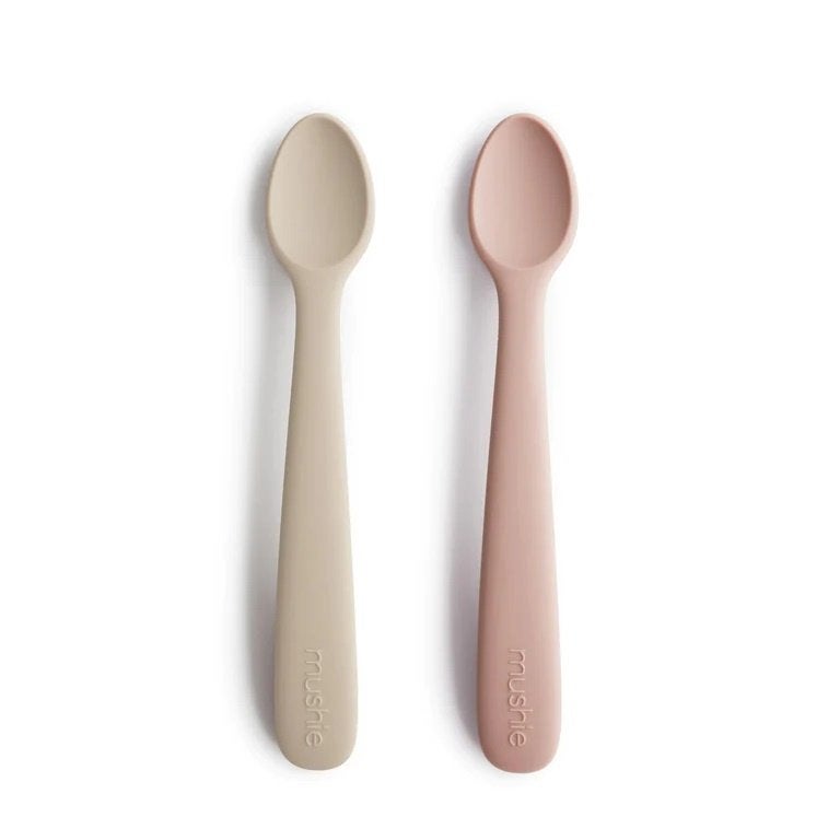 Siliconen Baby Lepels (set 2) Blush Roze / Zand Mushie, 5870 W Fuqua Street - Suite 200 Houston, TX, 77085, Overige typen, Nieuw