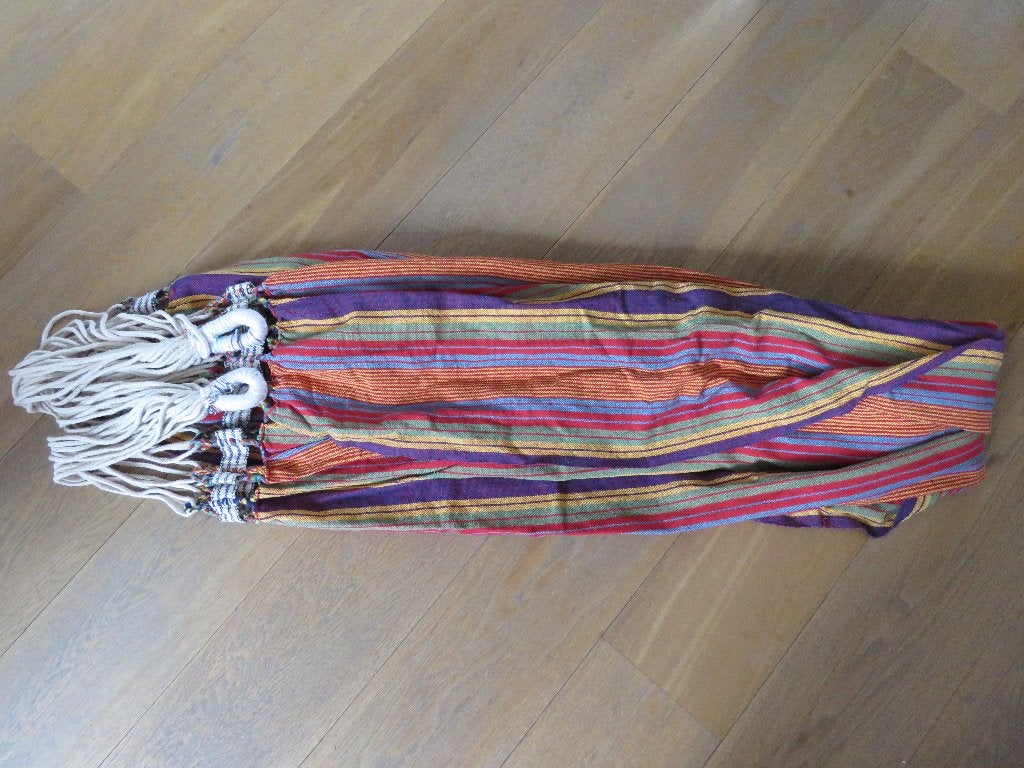 Originele éénpersoons hangmat uit Peru, 3.46x1.45 m, NIEUW!, Ophalen of Verzenden, Nieuw, Eenpersoons, Binnen