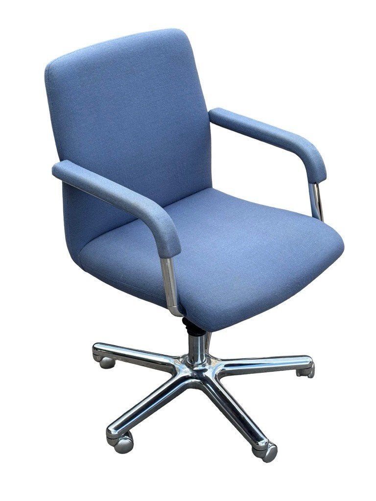 Vintage Bureaustoel werkstoel Sitag jaren 80 design, Ophalen, Gebruikt, Blauw, Bureaustoel