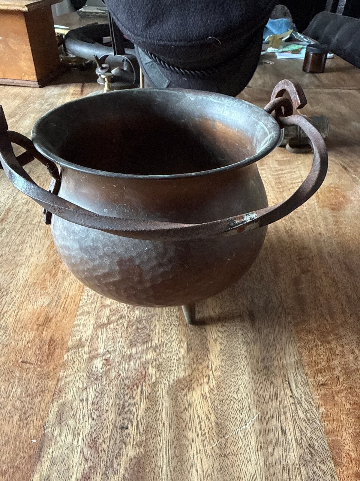Antieke koperen ketel met handvatten, Antiek en Kunst, Ophalen, Koper