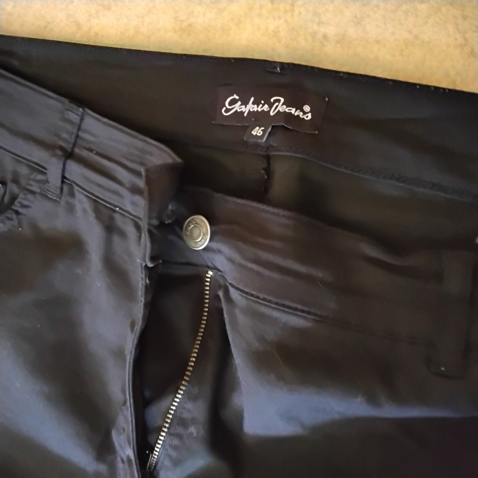 Gafair Jeans  - zwarte jeansstof kuitbroek 46., Zwart, Maat 46/48 (XL) of groter, Nieuw, Ophalen of Verzenden