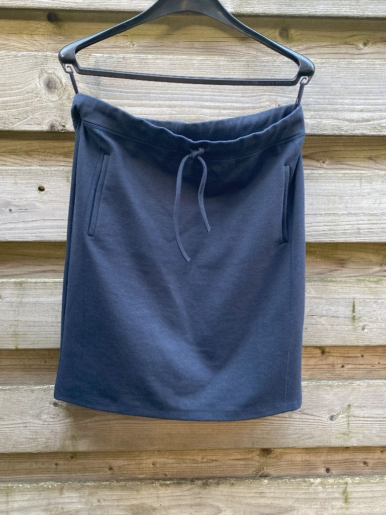 Rok La Ligna Donkerblauw Tricot Maat 40, Maat 38/40 (M), Blauw, Ophalen of Verzenden, Knielengte