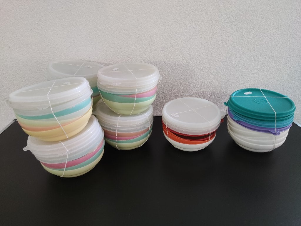 Tupperware set van 5x schaaltjes 200 ml, C deksels, Ophalen of Verzenden, Schaal