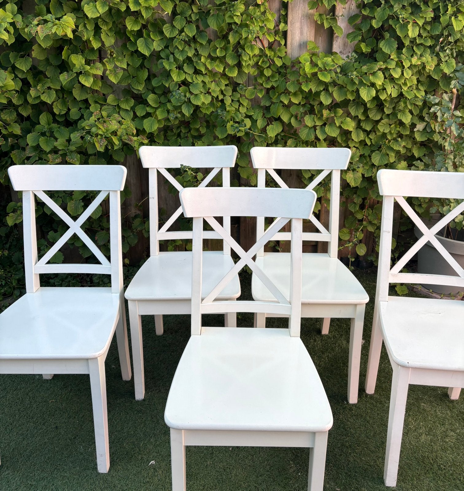 Ikea Rosentorp stoelen wit 5 stuks, Huis en Inrichting, Stoelen, Ophalen, Gebruikt, Wit, Scandinavisch