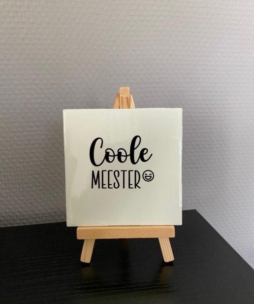 Tegel 10x10 “coole meester”, Doe-het-zelf en Verbouw, Tegels, Ophalen of Verzenden, Nieuw