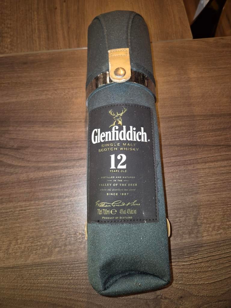 Glenfiddich 12 Years Whisky Fles Omhulsel/Verpakking, Ophalen of Verzenden, Gebruikt