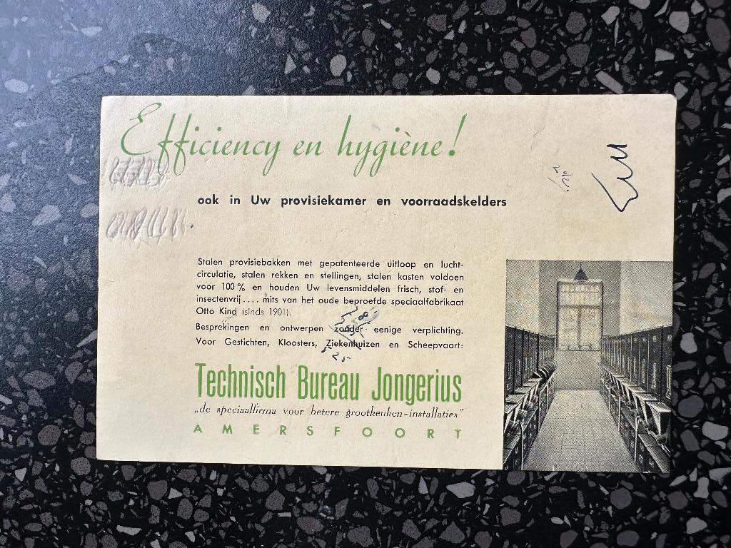 Vloeiblad Technisch Bureau Jongerius Amersfoort. Oud., Verzamelen, Merken en Reclamevoorwerpen, Gebruikt, Gebruiksvoorwerp, Ophalen of Verzenden
