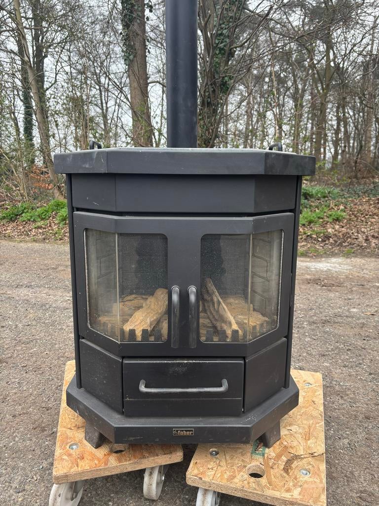 Faber gaskachel - Kolding - 8.5 kW - Zwart, Ophalen, Gebruikt, Gas, Vrijstaand