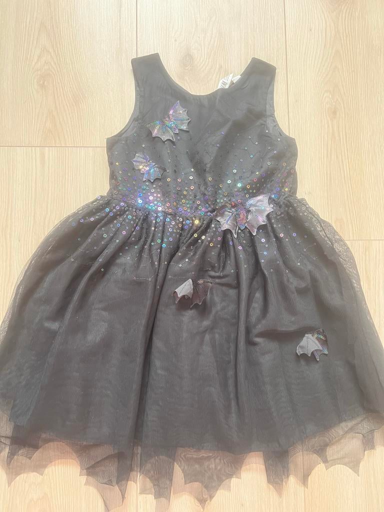 H&M vleermuizen jurk maat 110/116, Kinderen en Baby's, Carnavalskleding en Verkleedspullen, Ophalen of Verzenden, Gebruikt, 110 t/m 116