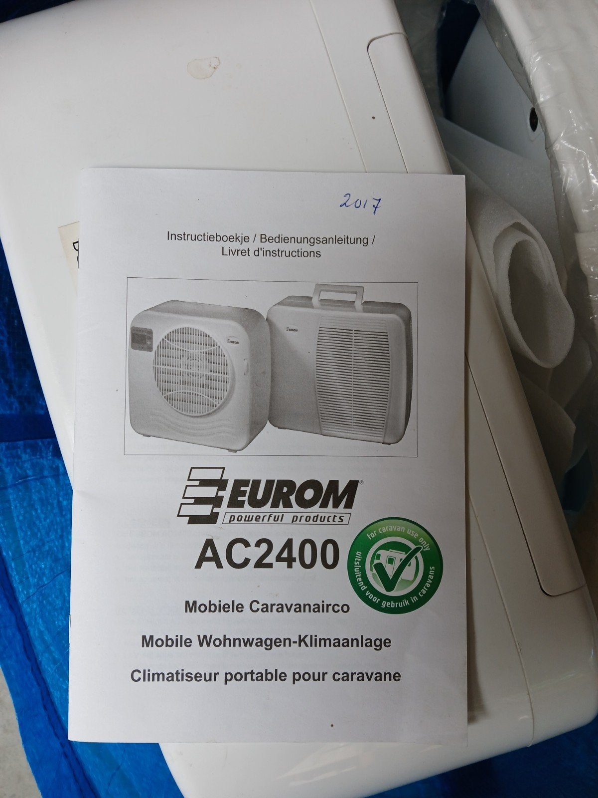 Eurom AC2400 Mobiele Caravanairco - Compact en Krachtig, Ophalen, Minder dan 60 m³, 2 snelheden, Timer