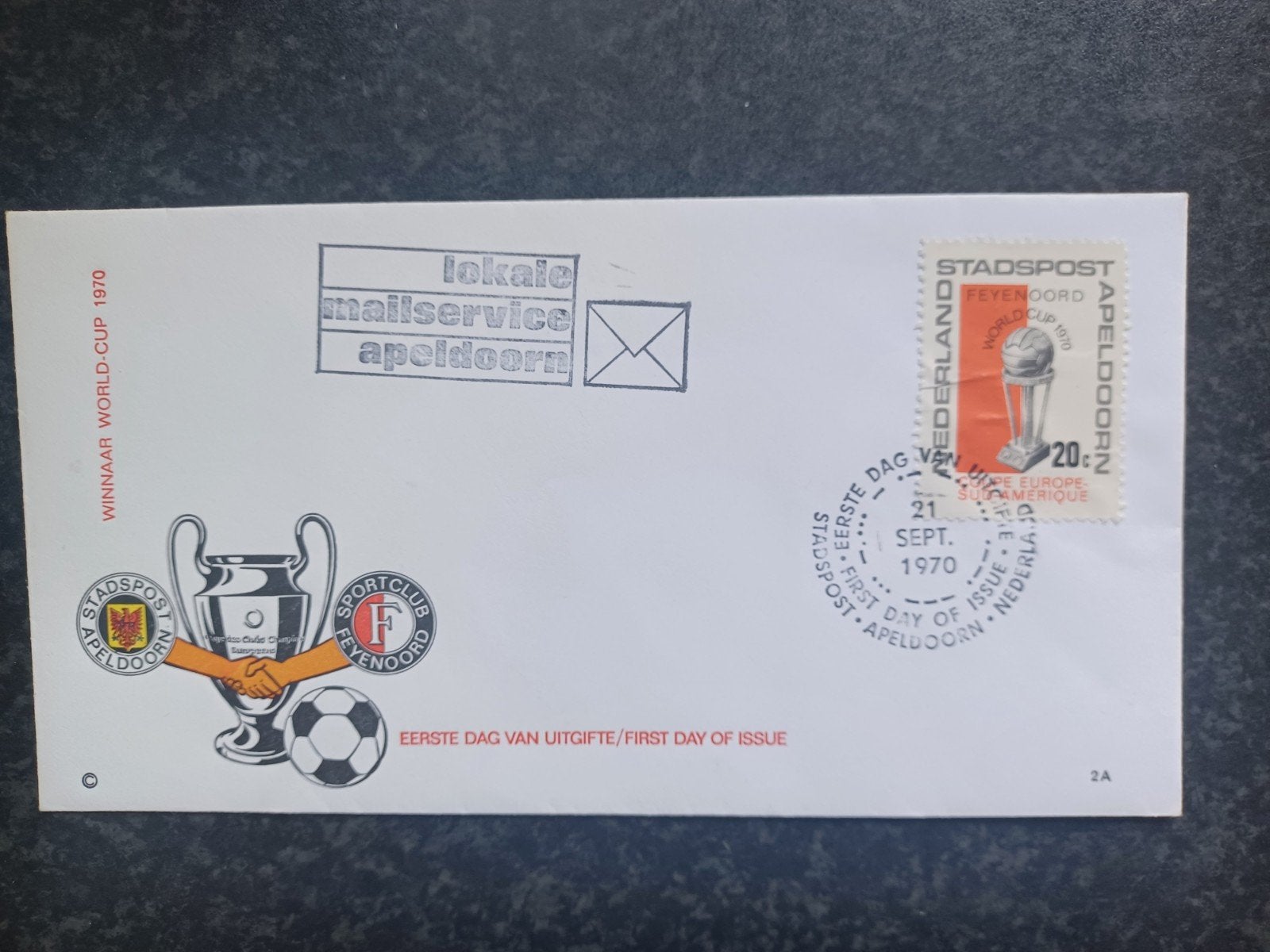 Eerste dag envelop Sportclub Feyenoord 1970, Postzegels en Munten, Ophalen, Onbeschreven, Nederland