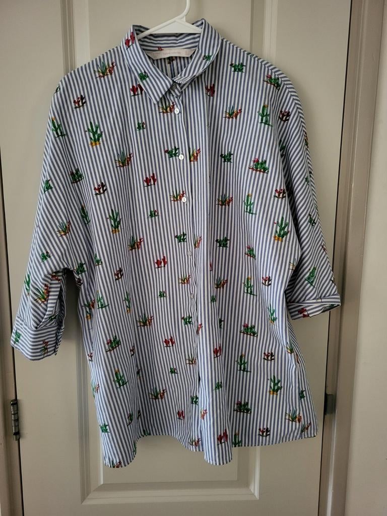 Zara trafaluc blouse overhemd blauw wit gestreept S 36, Kleding | Dames, Blauw, Zara, Ophalen of Verzenden, Zo goed als nieuw