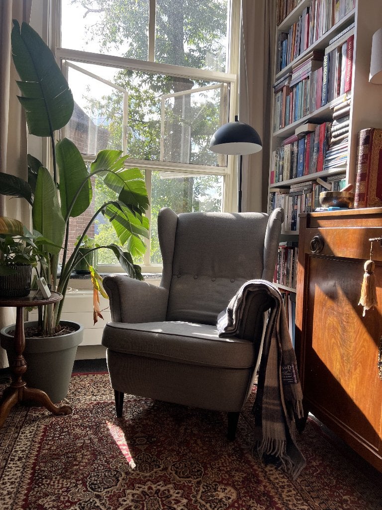 STRANDMON fauteuil grijs ikea, Huis en Inrichting, Ophalen, 75 tot 100 cm, Zo goed als nieuw, 75 tot 100 cm