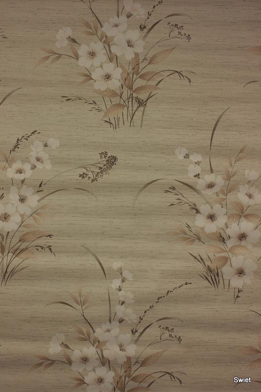8894 jutelook bloemenbehang in beige en bruin swiet, Verzenden, Minder dan 10 m², Beige