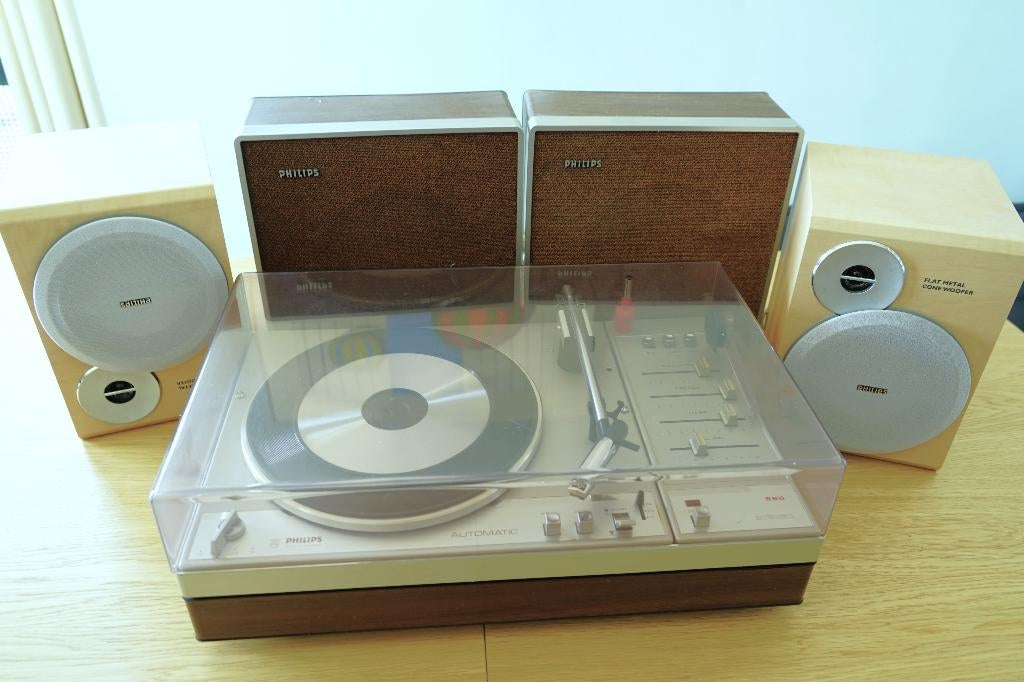 Philips 22 GF 660 jaren '70 pick-up + 4 boxen, Ophalen, Philips, Gebruikt, Automatisch
