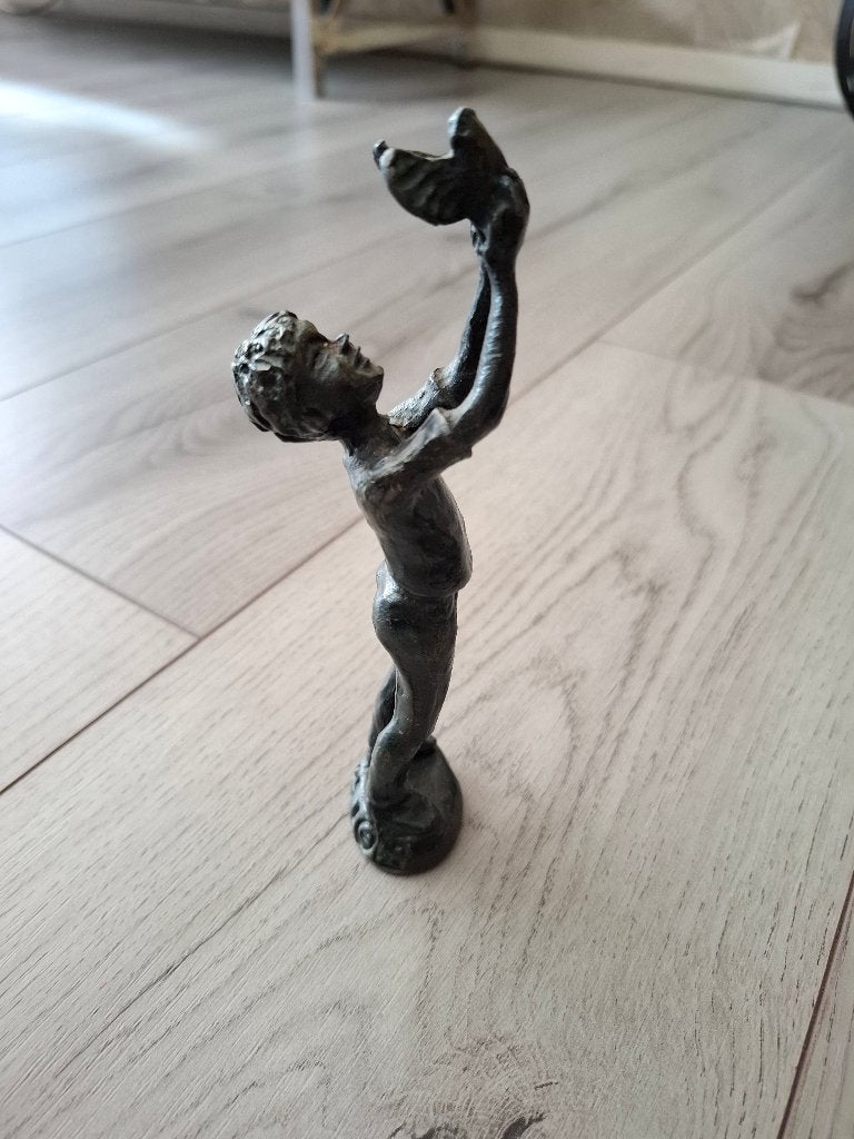 Massief bronzen beeldje, Antiek en Kunst, Ophalen of Verzenden, Brons