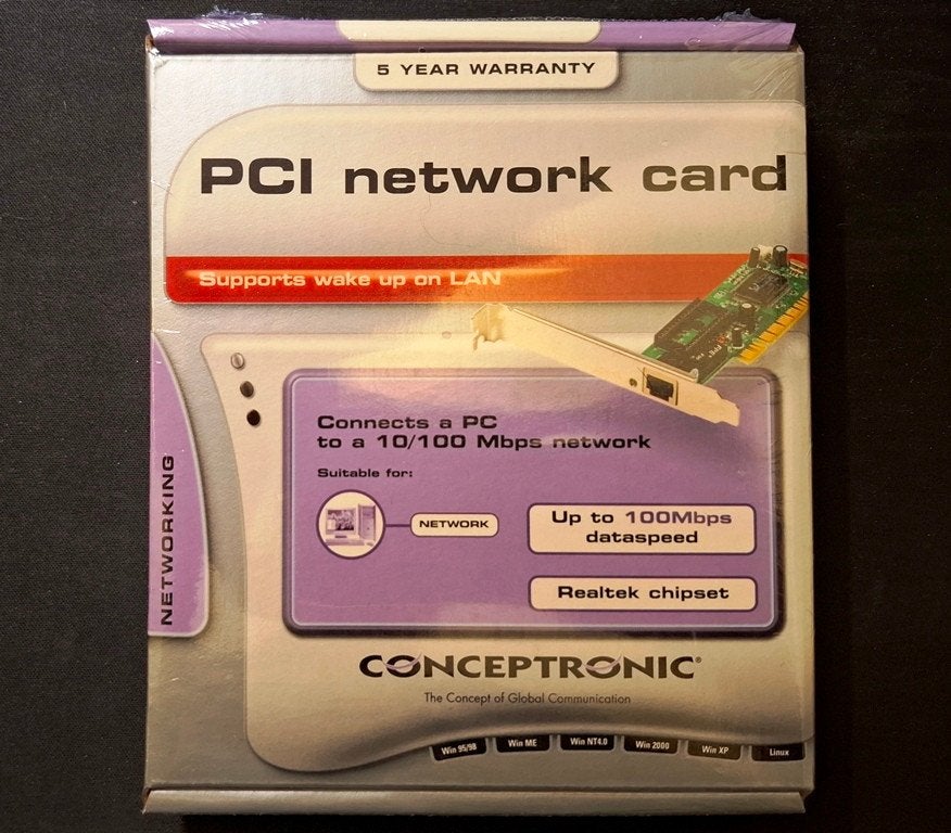 Conceptronic PCI Netwerkkaart met Wake up On Lan, Computers en Software, Ophalen of Verzenden, Nieuw, Intern, Conceptronic