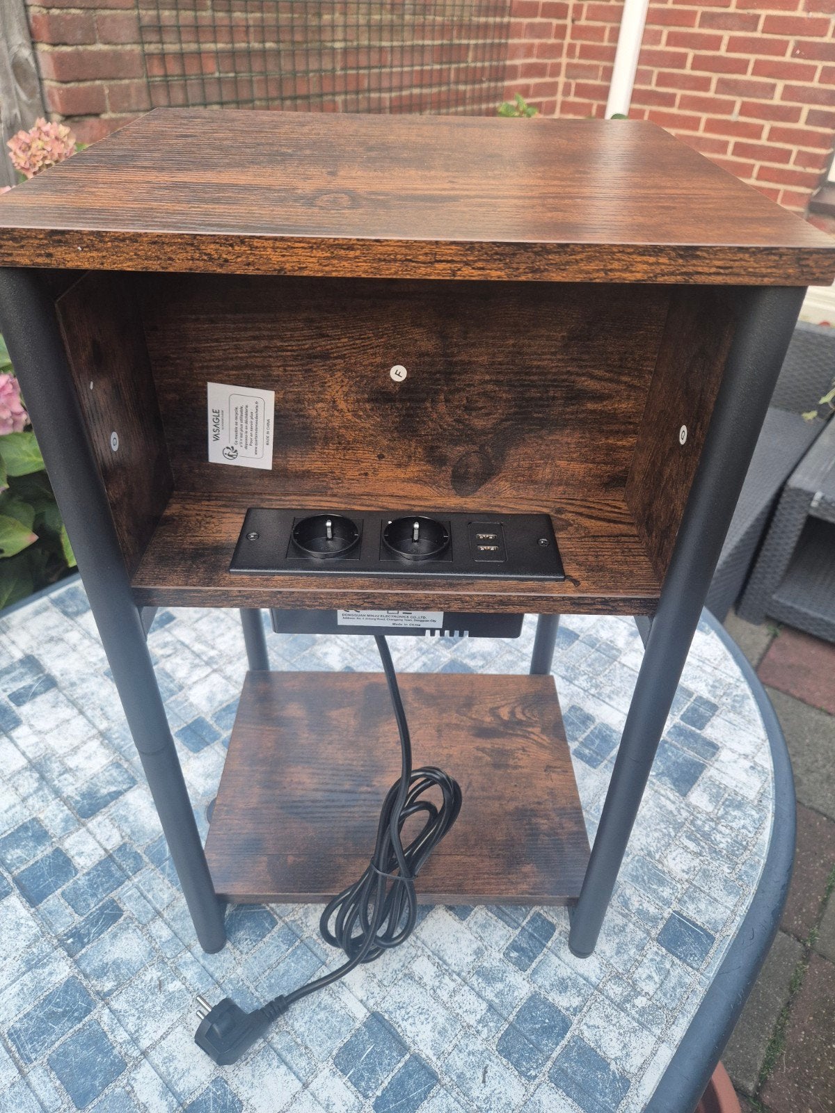 Bijzet Kastje met USB-poorten en stopcontact, Ophalen, Minder dan 55 cm, Industrieel, Modern, Zo goed als nieuw