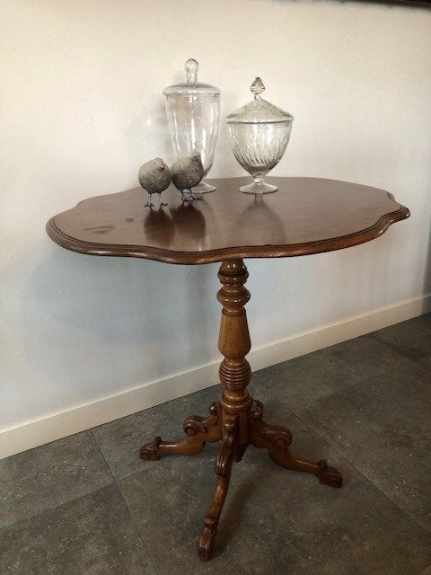 Elegant antiek tafeltje, 76 cm hoog x 79 cm breed, Ophalen, Gebruikt, 50 tot 100 cm, Tot twee personen