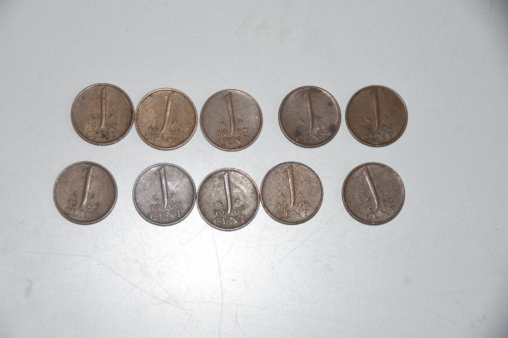 Serie 1 cent munten NL 1960 - 1969 Nederland, Verzenden, Koningin Juliana, 1 cent, Setje