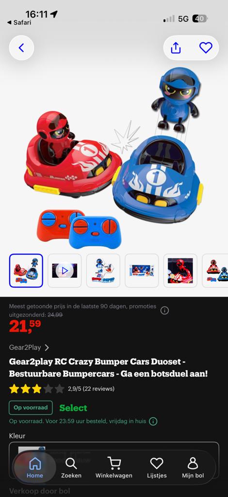 Gear2Play RC Crazy Bumper Cars Duoset - Bestuurbare Bumperca, Ophalen of Verzenden, Zo goed als nieuw, Afstandsbediening