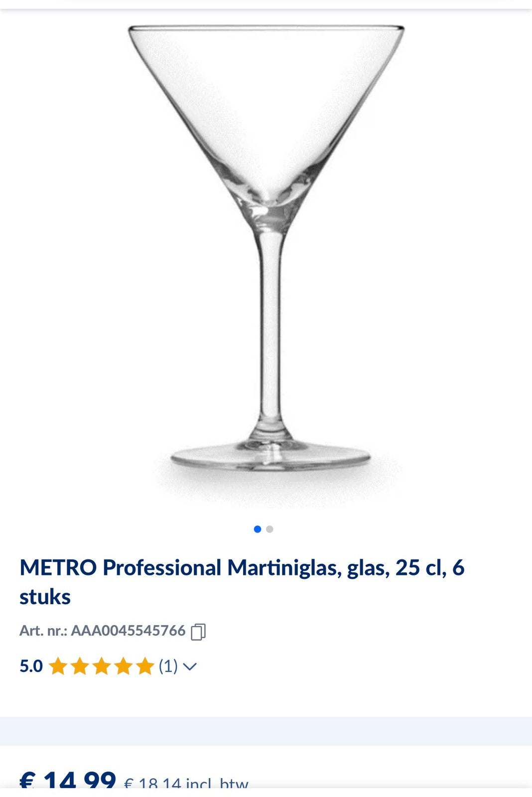 Cocktail glas, Ophalen, Zo goed als nieuw, Overige typen