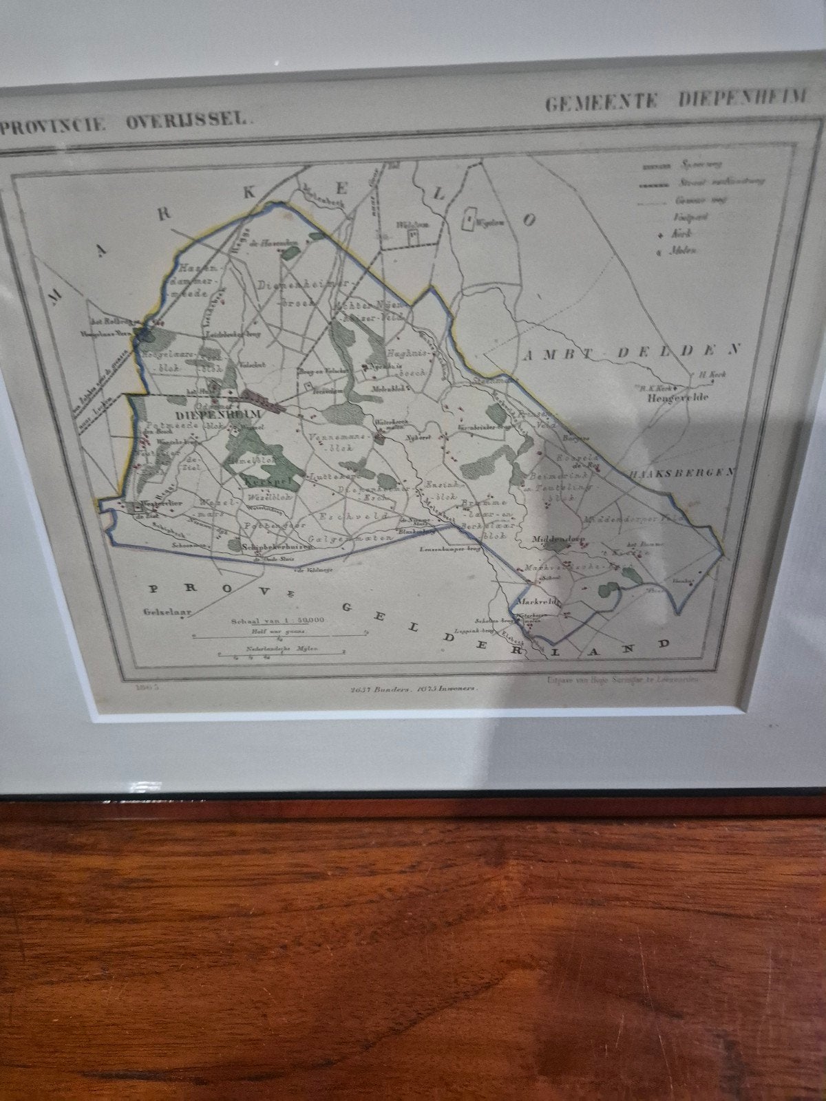Oude kaart Diepenheim, Overijssel - Historische Landkaart, Boeken, Ophalen of Verzenden, Landkaart, 1800 tot 2000, Nederland