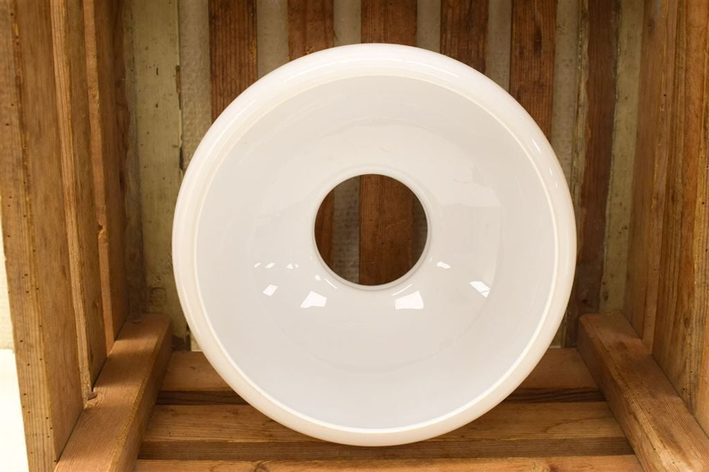 Opaline lampenkap 48690, Gebruikt, Wit, Rond, Ophalen of Verzenden