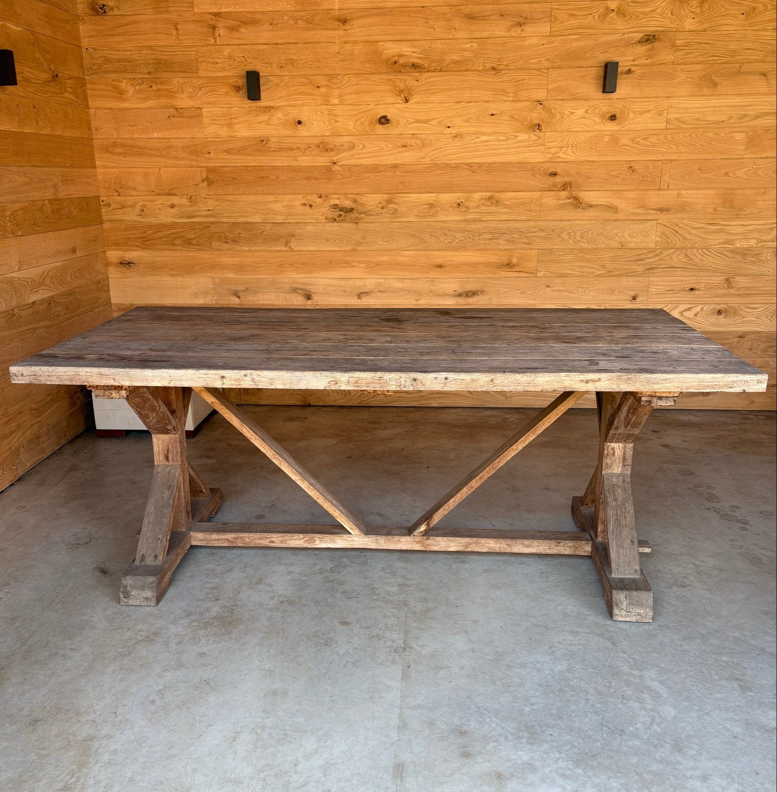 Massief Teakhouten Eettafel - 200x100x78 cm, Ophalen, Gebruikt, Teakhout, 50 tot 100 cm