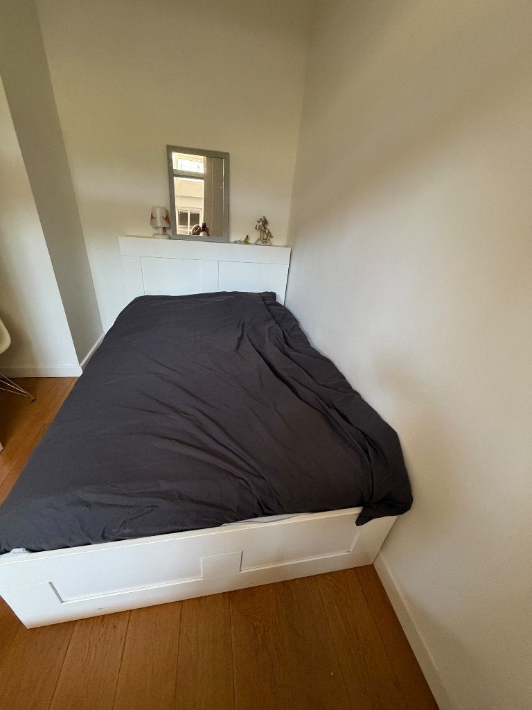 IKEA bed brimnes, Huis en Inrichting, Slaapkamer | Bedden, Ophalen, Gebruikt, Wit, Tweepersoons
