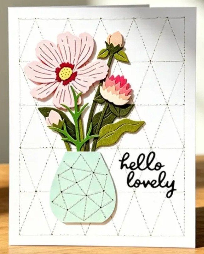 Nieuw  snijmal vaas met bloemen, Ophalen of Verzenden, Nieuw