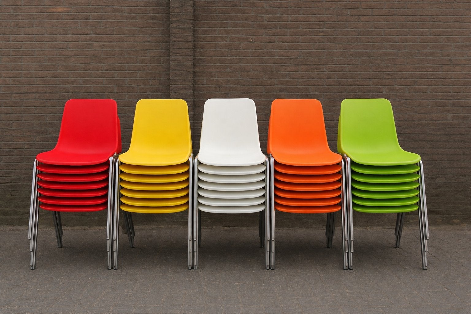 Nieuwe stapelbare stoelen kantinestoelen kuipstoelen, Ophalen, Nieuw, Metaal, Vijf, Zes of meer stoelen