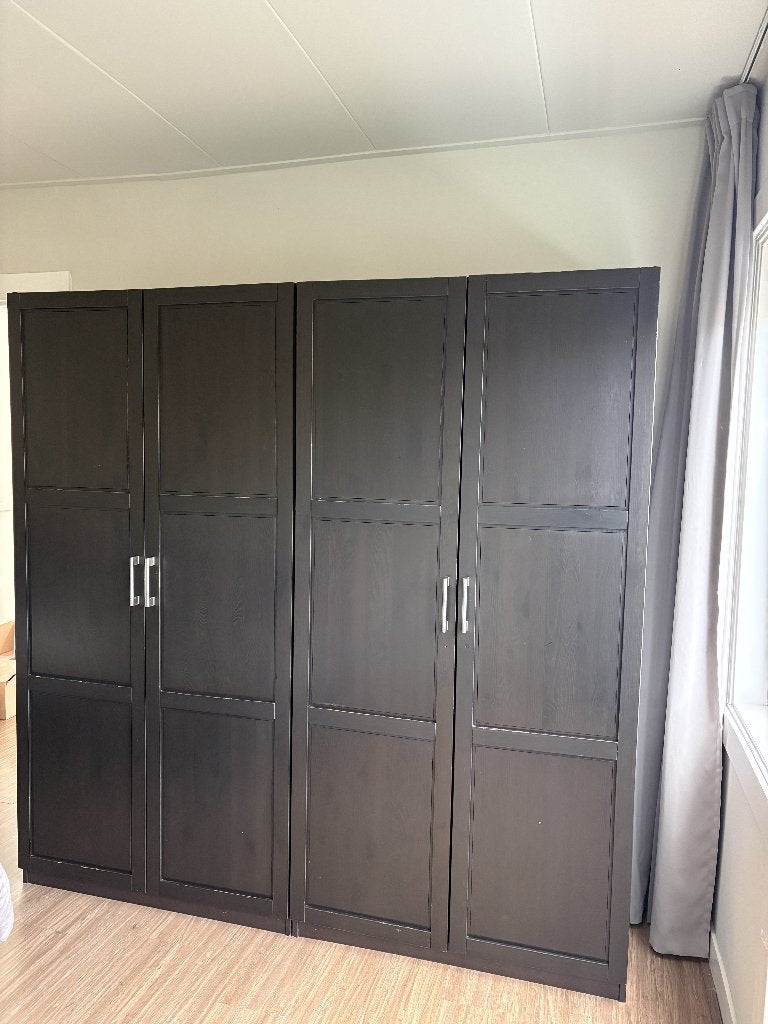 IKEA PAX kledingkasten met HEMNES-deuren - zwart - 2 stuks, Ophalen, Met deur(en), Gebruikt, 200 cm of meer