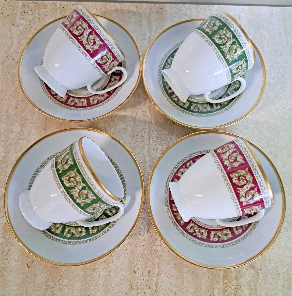 4 x mosa maastricht kop en schotel 1960 marquise gouden rand, Ophalen of Verzenden