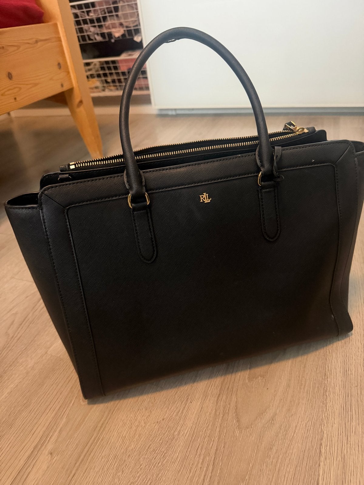 Ralph Lauren Zwarte Handtas - Zeer Mooi!, Ophalen of Verzenden, Zo goed als nieuw, Zwart, Handtas