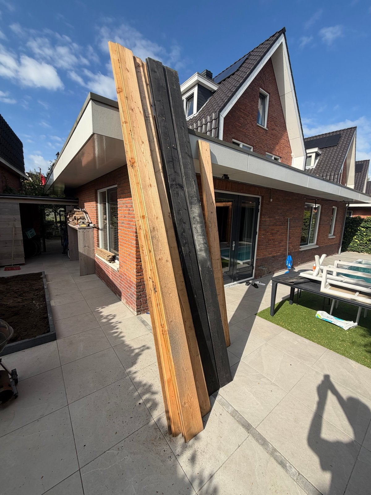 Diverse houten planken (rabbat en dakplaten), Ophalen, Gebruikt, Balk, Overige houtsoorten