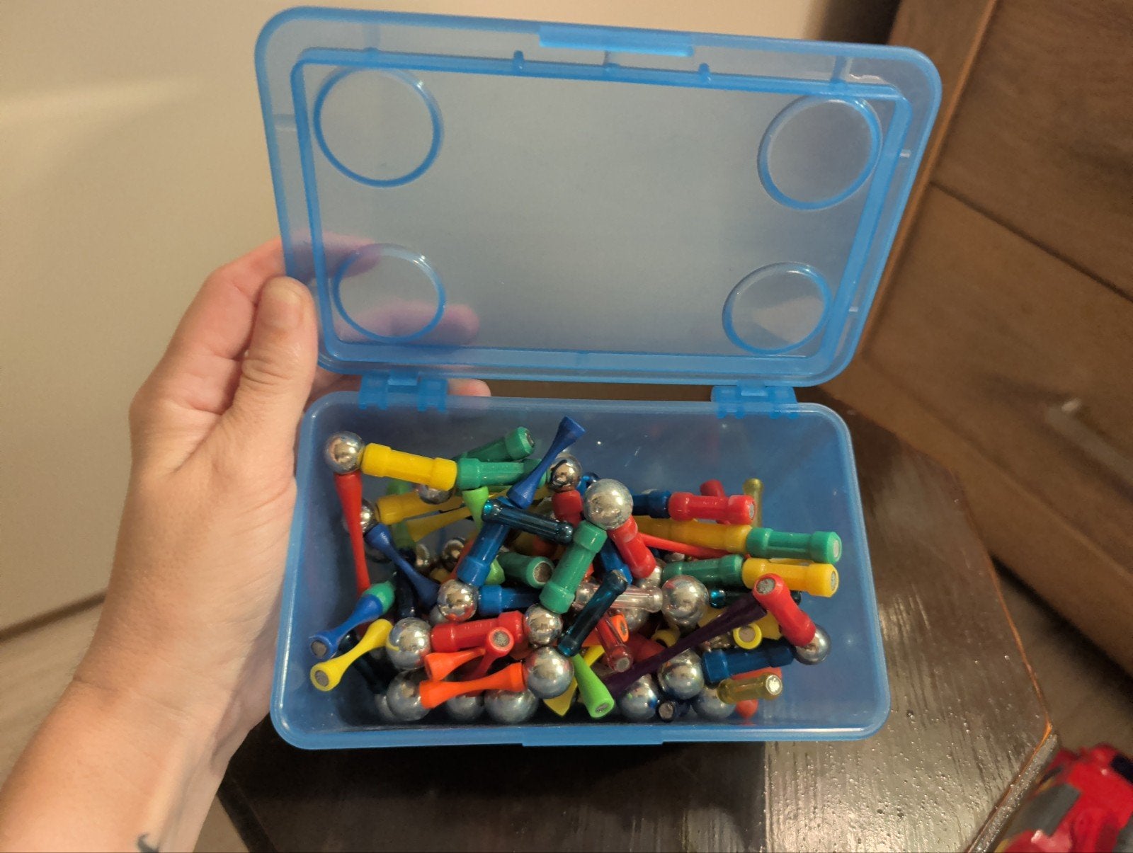 Magnetisch bouwspeelgoed in handige opbergdoos, Ophalen, Gebruikt, Knutselen