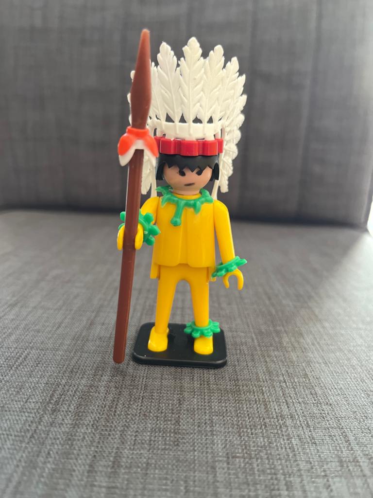 Vintage Playmobil Indiaan met hoofdtooi, Ophalen of Verzenden, Zo goed als nieuw, Jongen of Meisje