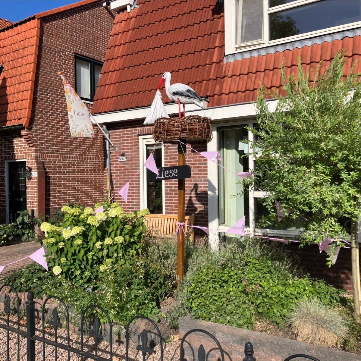 Geboortebord ooievaar, Ophalen, Zo goed als nieuw