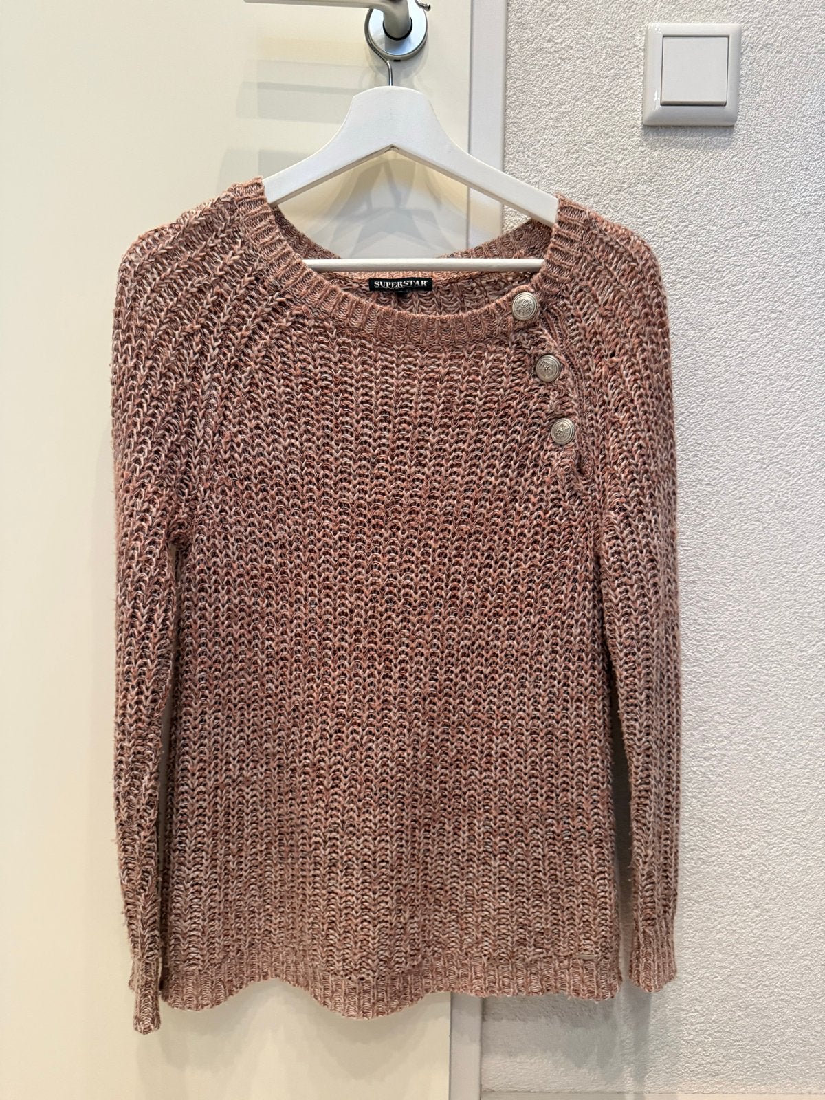 Superstar Dames Trui - Roze/Bruin Gebreid Maat S, Ophalen of Verzenden, Gedragen, Maat 36 (S), Meerkleurig