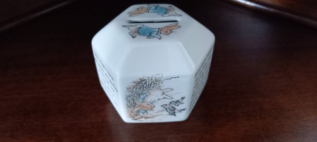 Beatrix Potter spaarpot met Peter Rabbit, Ophalen of Verzenden, Gebruikt, Steen, Aardewerk of Keramiek, Dier
