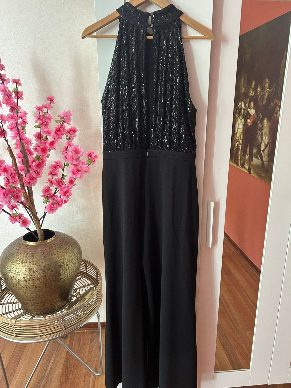 Swing Jumpsuit met pailletten en wijde pijpen, Kleding | Dames, Jumpsuits, Ophalen of Verzenden, Zo goed als nieuw, Maat 42/44 (L)