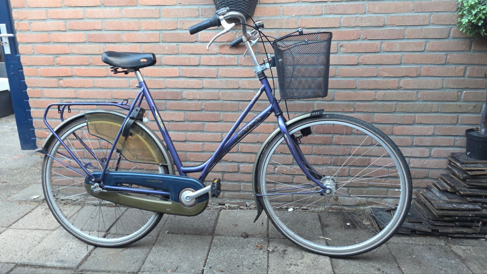 Union damesfiets met 3 versnellingen 28" paars, Versnellingen, Schijfrem, Ophalen, Overige merken